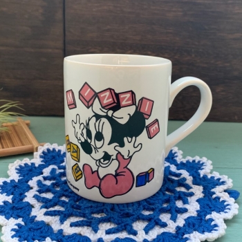 イギリス 1987年 Coloroll Kilncraft Disney(ディズニー)陶器 マグカップ ミニーマウス ヴィンテージ