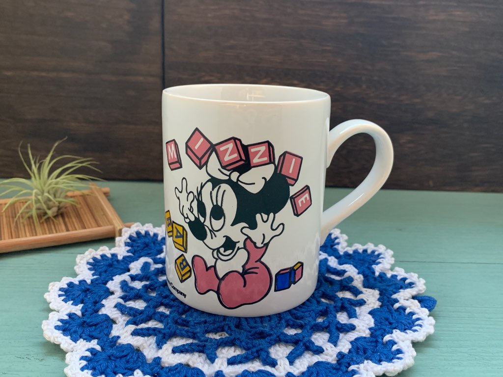 イギリス 1987年 Coloroll Kilncraft Disney ディズニー 陶器 マグカップ 赤ちゃん ミッキーマウス ミニーマウス ヴィンテージ Blue Swallow Vintage