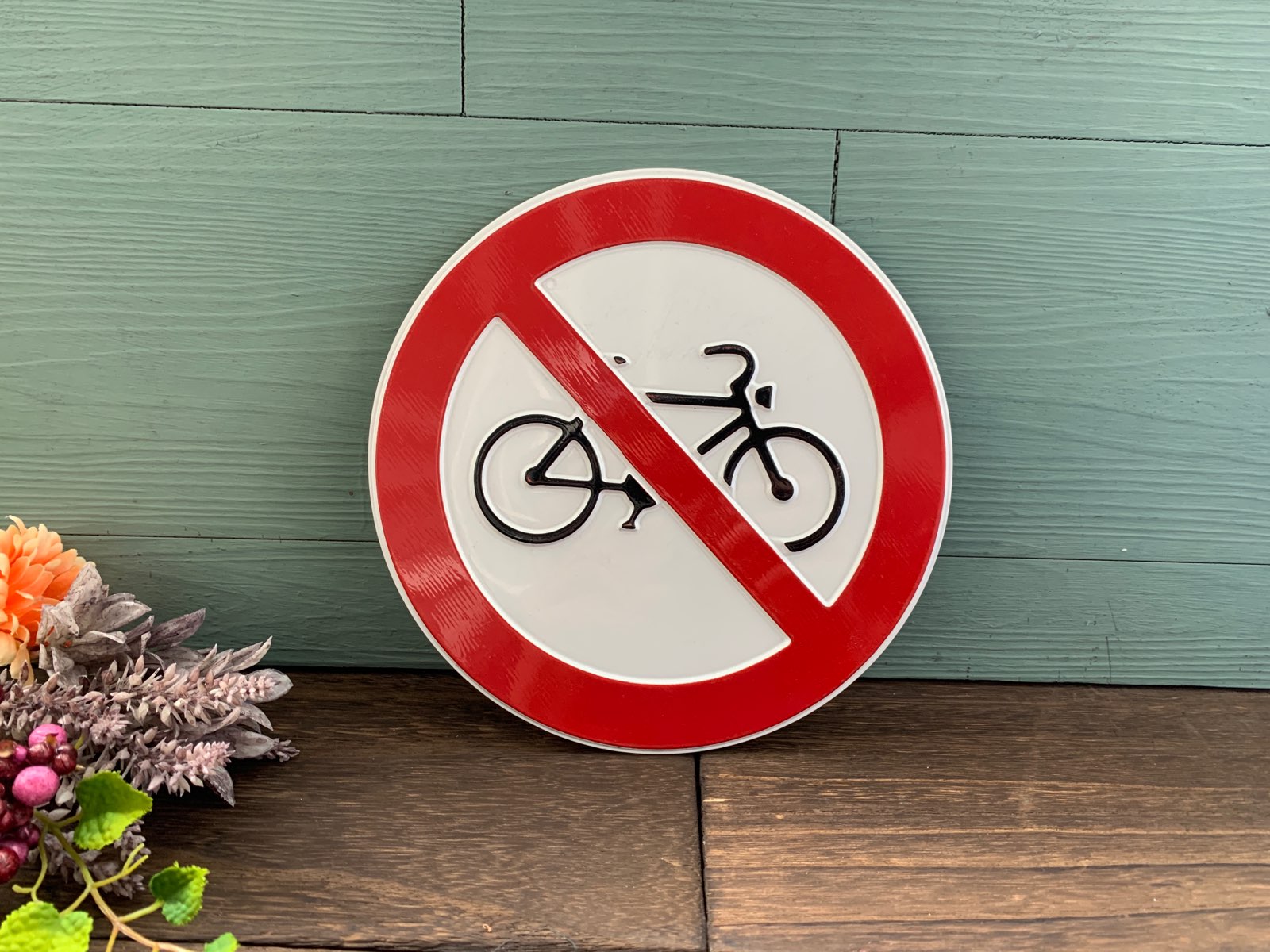 フランス 自転車通行禁止 NO BIKE 看板 メタル ヴィンテージ