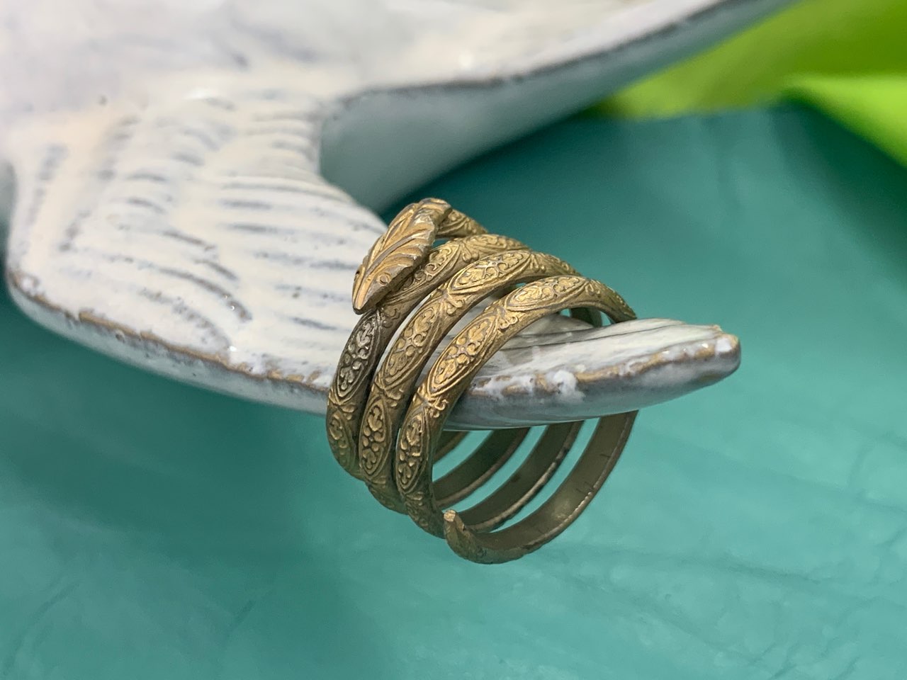 -SOLDOUT-フランス 70s スネーク 蛇 ヴィンテージリング・指輪 真鍮コーティング コスチュームジュエリー