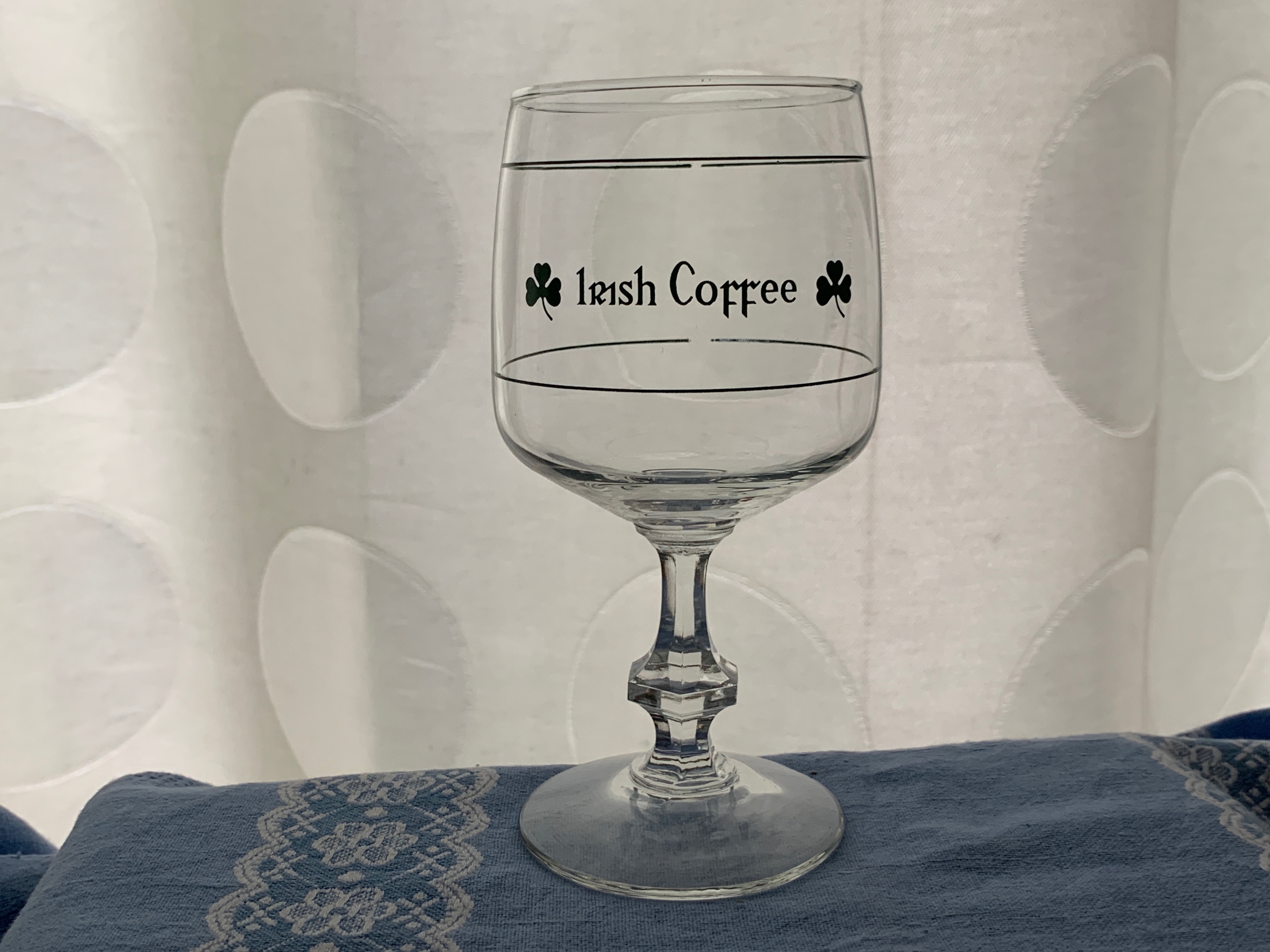 -SOLD OUT-オランダ 60s IRISH COFFEE(アイリッシュコーヒー) グリーン 三つ葉 クローバー シャムロック ヴィンテージ・アンティーク グラス