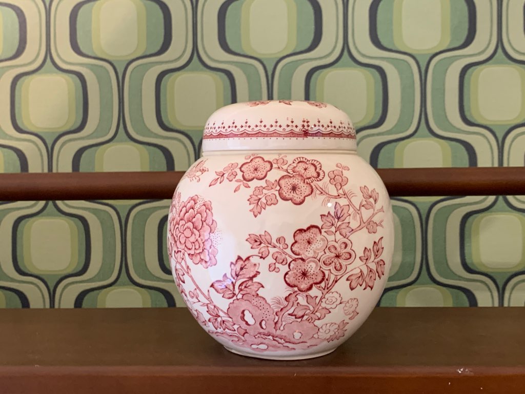 -SOLDOUT-イギリス 60s MASON’S(メイソンズ) 陶器 ピンク 梅の花 ジンジャーポット・茶葉入れ 花瓶 ヴィンテージ