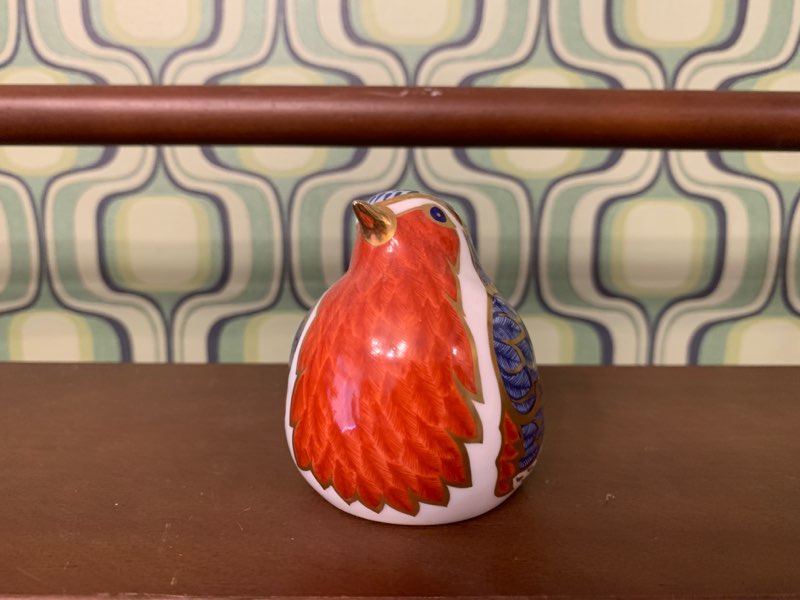 【30%OFF】イギリス ROYAL CROWN DERBY 小鳥 ペーパーウェイト 陶器 ヴィンテージ