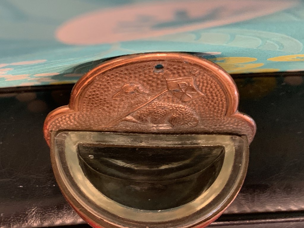 -SOLDOUT-ドイツ 50s 羊 PX 銅製 キリスト教 ガラス皿 アンティーク 壁掛け聖水盤