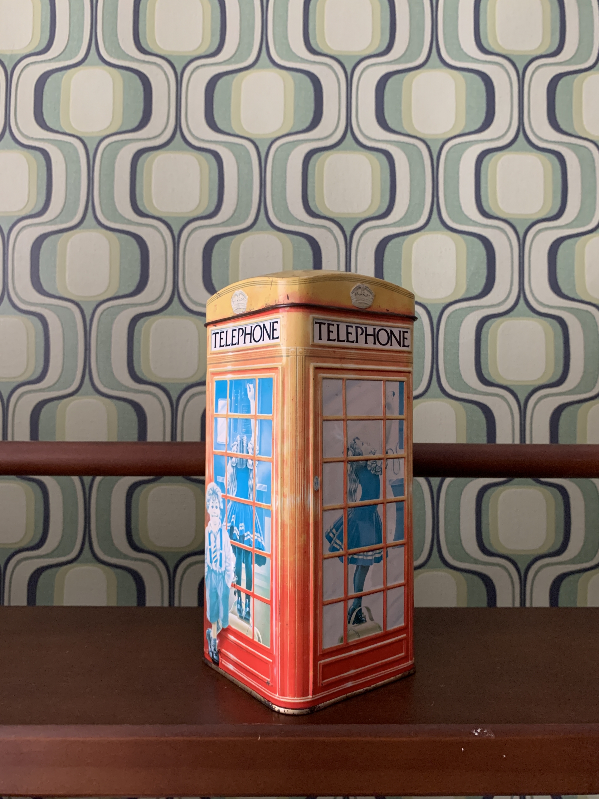 イギリス 貯金箱  電話ボックス ヴィンテージ ティン缶