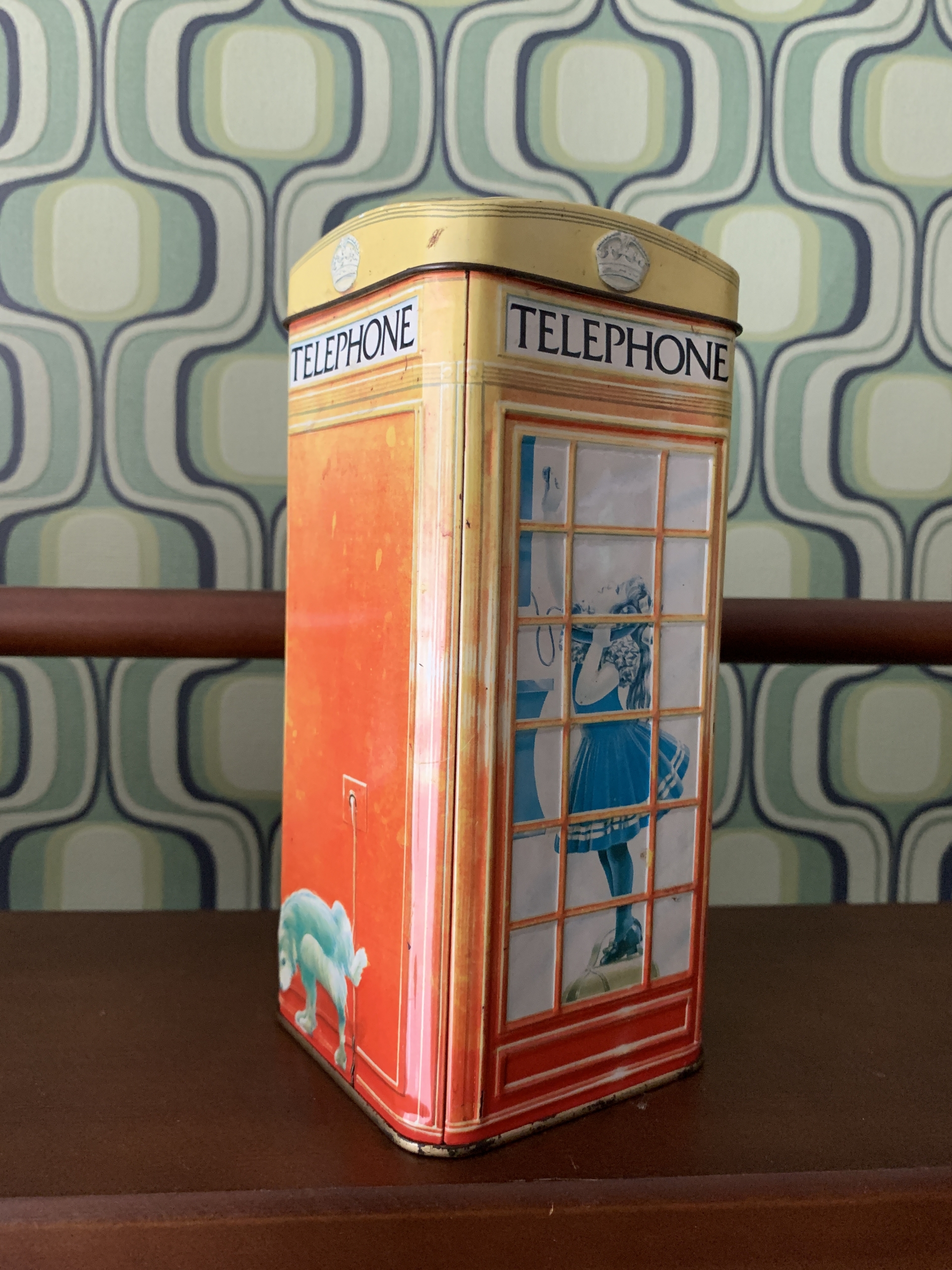 イギリス 貯金箱  電話ボックス ヴィンテージ ティン缶