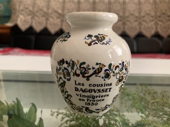 -SOLDOUT-フランス 20s〜50s DIGOIN sarreguemines (ディゴワン サルグミンヌ) ヴィンテージ・アンティーク 陶器 マスタードポット 花瓶 PIKAROME 小鳥 草花