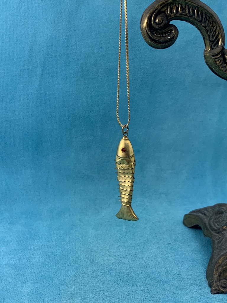 アメリカ 60s ネックレス 魚 ゴールド クネクネ ヴィンテージ