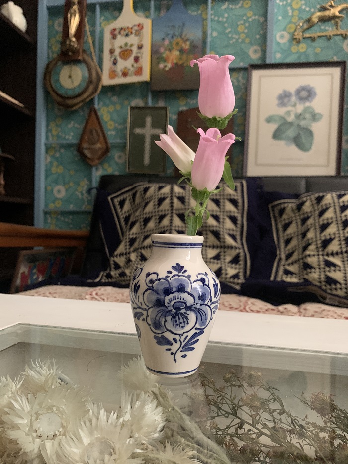 オランダ 70s DELFT(デルフト) デルフトブルーフラワー 花瓶 フラワーベース 陶器 ヴィンテージ・アンティーク | Blue Swallow  Vintage