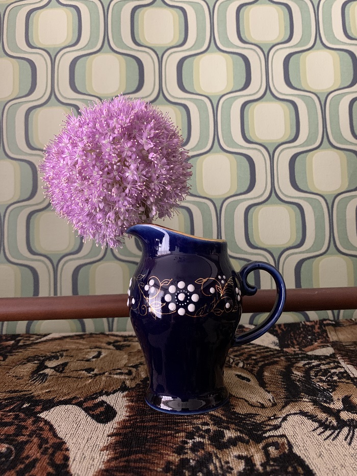 ドイツ 60s クリーマー 花瓶 陶器 コバルト お花 ヴィンテージ