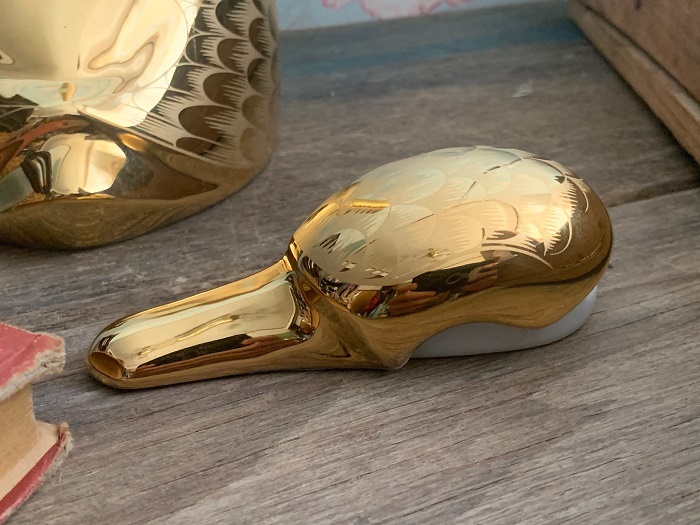 【20%OFF】フランス 50s LIMOGES リモージュ アルマニャック 陶器 ゴールド 鳥 ボトル ヴィンテージ