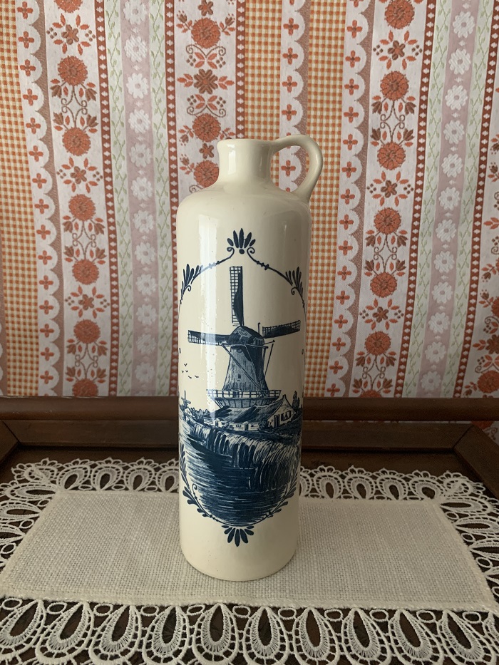 オランダ 70s ロイヤルデルフト ウィンドミル 陶器 花瓶 アンティーク Blue Swallow Vintage