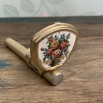 1950年ヴィンテージシルバートーンリップスティックホルダー