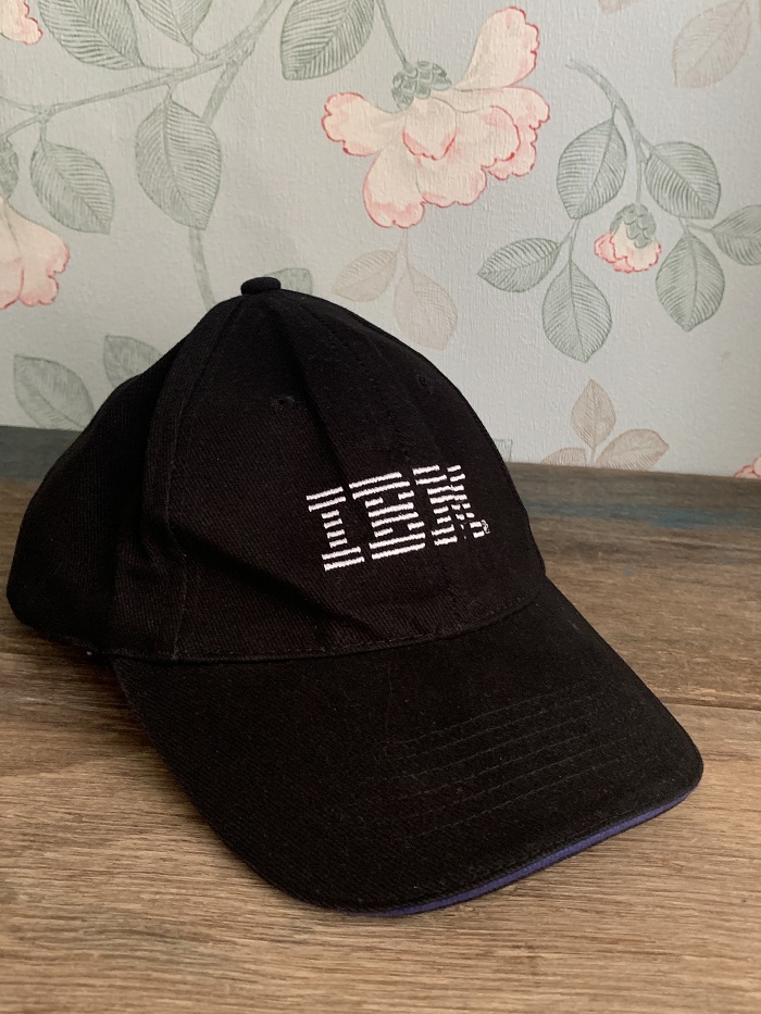 SOLDOUT-アメリカ 80s 90s IBM 刺繍 ホワイト ブラック 黒 ベース