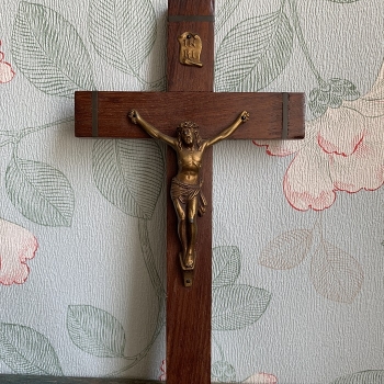 フランス INRI 十字架 クロス イエスキリスト 木製 アンティーク 