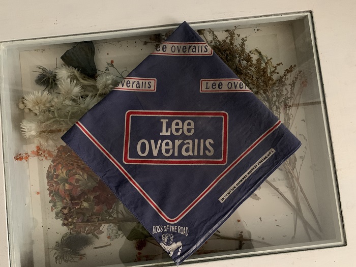-SOLDOUT-アメリカ 80s Lee リー OVERRALLS ブルドッグ タウンアンドカントリー  ハンカチ バンダナ  ヴィンテージ