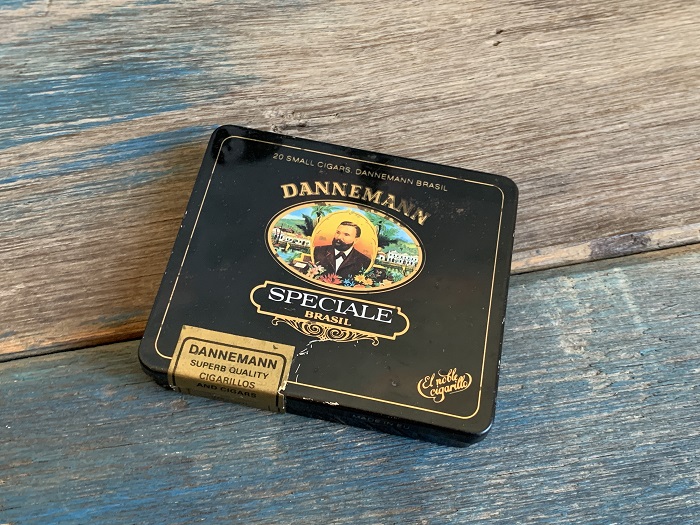 ドイツ 60s Dannemann ブラック ゴールド タバコ缶 アンティーク