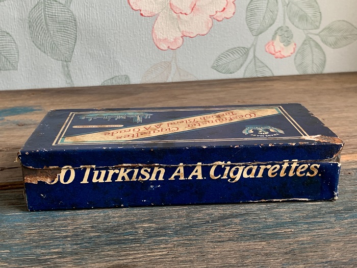 イギリス 50s Westminster Tobacco Co.Ltd. London ブルー 紙 タバコ缶