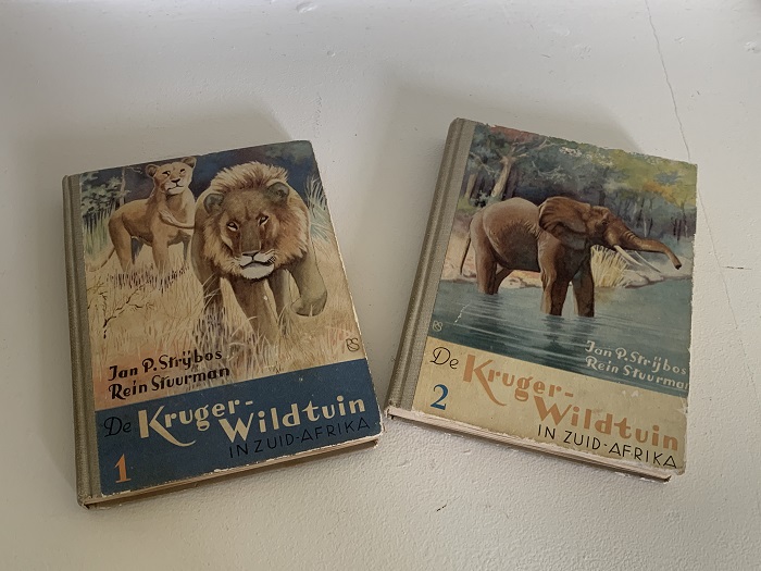 オランダ 50s 動物のイラストカード 南アフリカ クルーガー国立公園 オランダ語 ヴィンテージ 古本 古書 アート本