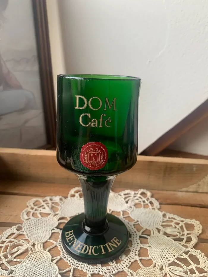 -SOLDOUT-フランス 60s Benedictine ベネディクティン DOM CAFE グラス グリーン ヴィンテージ・アンティーク