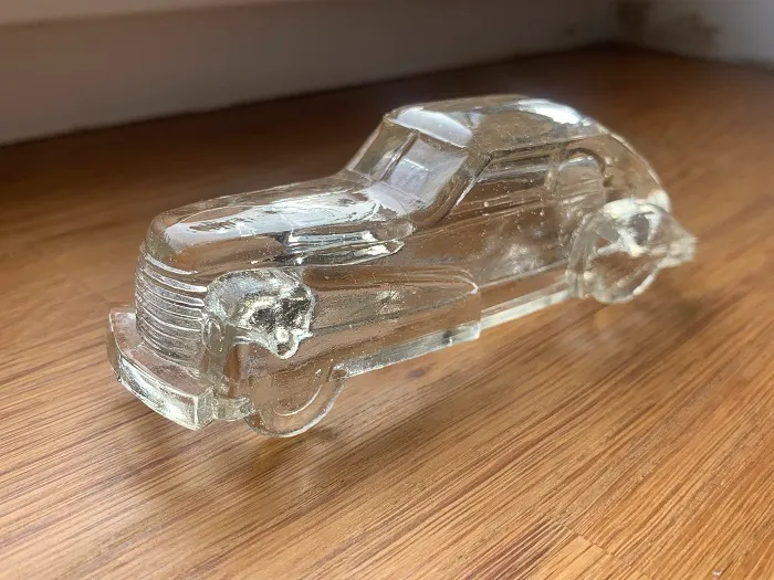 オランダ 50s 気泡たっぷり ガラス クラシックカー 置物 オブジェ インテリア ヴィンテージ