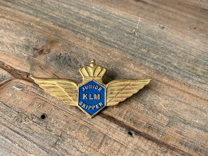 オランダ 70s KLM  オランダ航空 ロゴ ヴィンテージバッジ