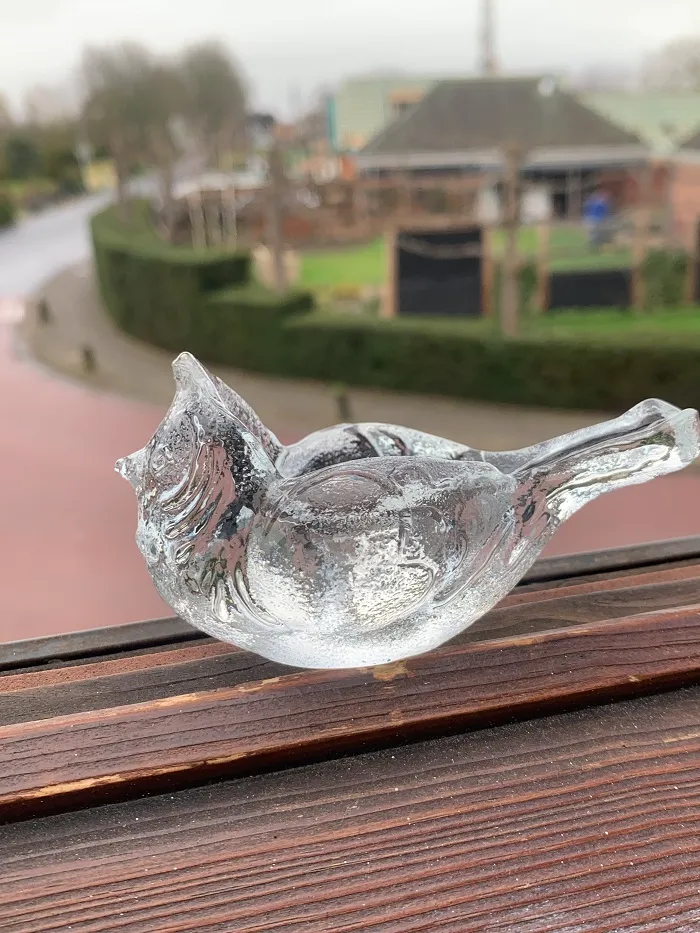 オランダ 70s ガラスの小鳥 ヴィンテージ キャンドルホルダー 置物