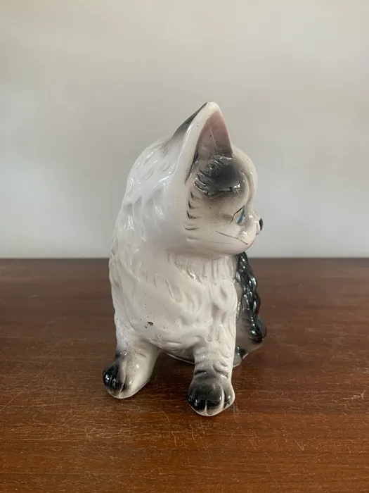 ドイツ 50s 白黒 猫 ネコ プランター・花瓶・置物 陶器 アンティーク