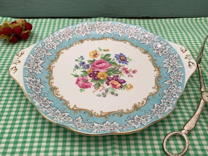 イギリス 50s ロイヤル・アルバート ヴィンテージ ケーキ皿 陶器 花柄