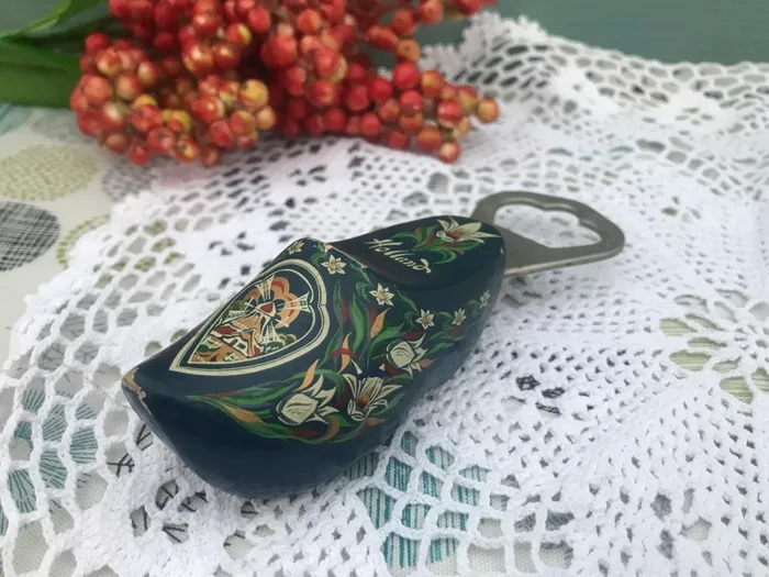 【20%OFF】オランダ  栓抜き 木製 ハンドペイント 靴 お花 風車 ヴィンテージ