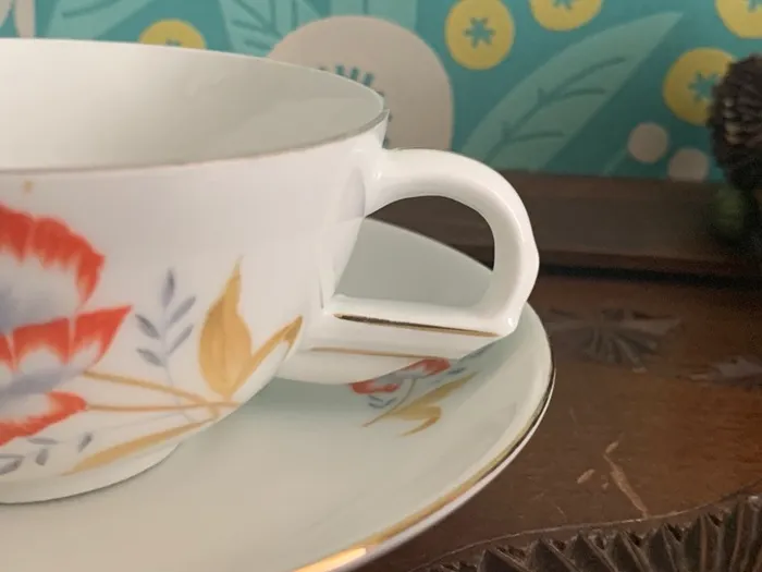 チェコスロバキア 30s Victoria China コーヒカップ＆ソーサー