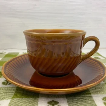 ベルギー 70s Boch ボッホ コーヒーカップ 飴色 陶器 ヴィンテージ