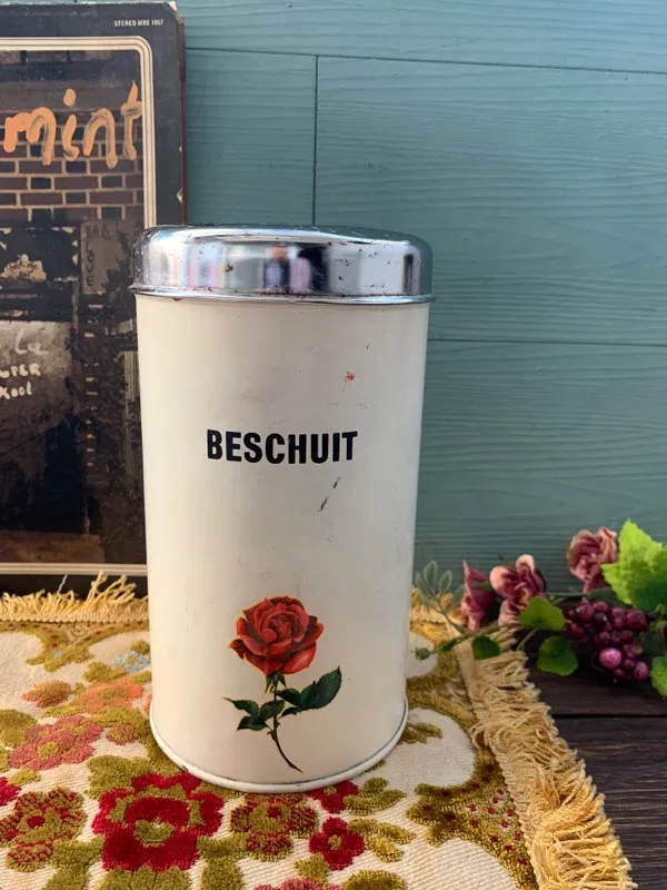オランダ 60s ブラバンシア ビスケット缶 薔薇 ヴィンテージ