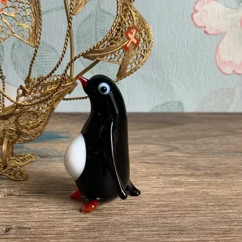 アメリカ 70s ペンギン ガラス 置物 ヴィンテージ | Blue