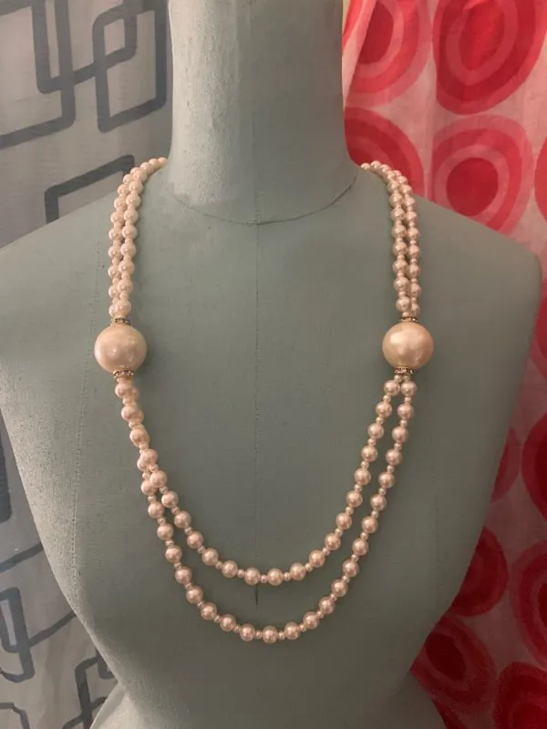 ベルギー 70s ロングネックレス イミテーションパール ヴィンテージ