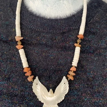 アメリカ 60s ネックレス インディアンジュエリー イーグル シェル 貝