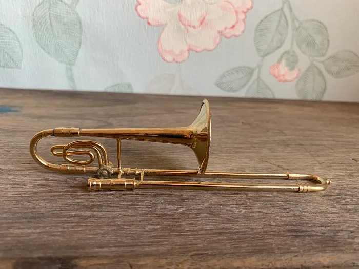 アメリカ 70s トロンボーン 置物 ゴールド メタル 管楽器 ヴィンテージ