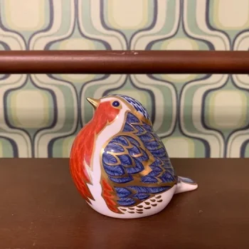 30%OFF】イギリス ROYAL CROWN DERBY 小鳥 ペーパーウェイト 陶器