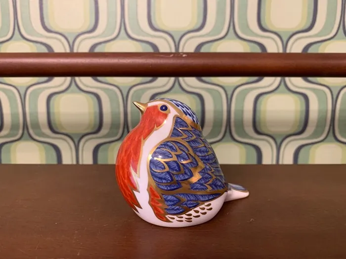 【30%OFF】イギリス ROYAL CROWN DERBY 小鳥 ペーパーウェイト 陶器 ヴィンテージ