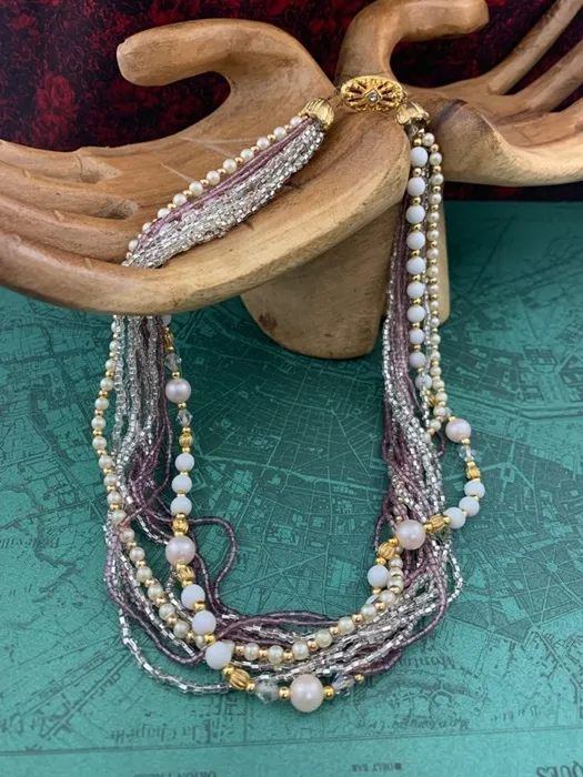 ドイツ 70s ネックレス ガラス ビーズ ヴィンテージ