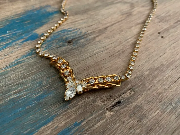 アメリカ 80s ネックレス ゴールド ガラス ヴィンテージ