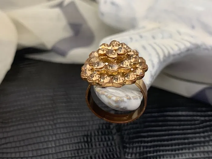 フランス 70s リング・指輪 ガラスストーン クラスター ヴィンテージ