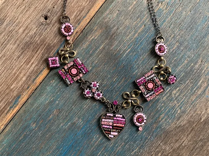 フランス 80s Les Nereides レネレイド ネックレス ヴィンテージ ピンク