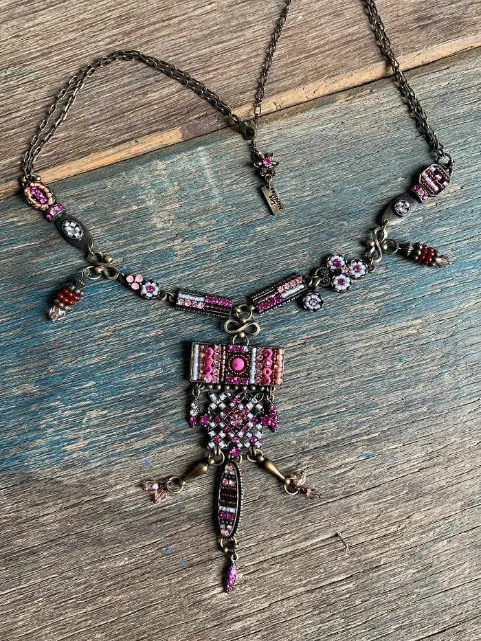 フランス 80s Les Nereides レネレイド ネックレス ヴィンテージ ピンク