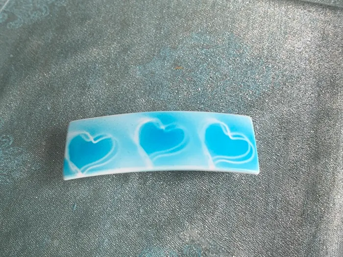 イタリア製 バレッタ ハート ブルー ヘアクリップ ヴィンテージ