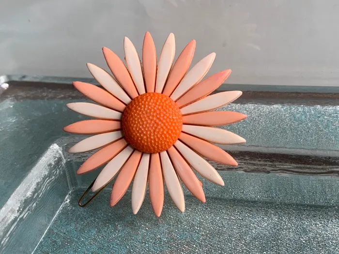 フランス 70s バレッタ ヘアクリップ フラワー ヴィンテージ