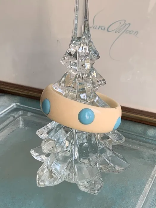 フランス 80s バングル ホワイト プラスチック ヴィンテージ